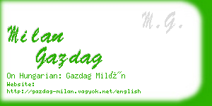 milan gazdag business card
